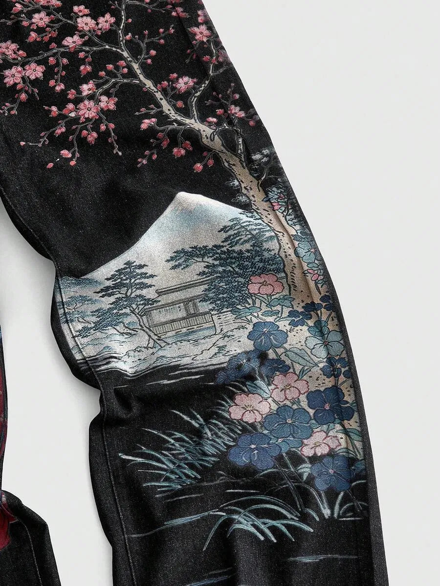 Sakura Heritage Wide-Leg Jeans