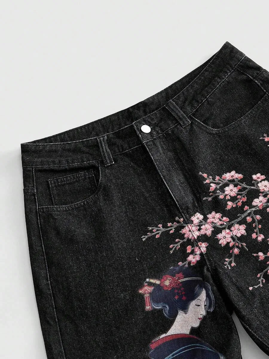 Sakura Heritage Wide-Leg Jeans