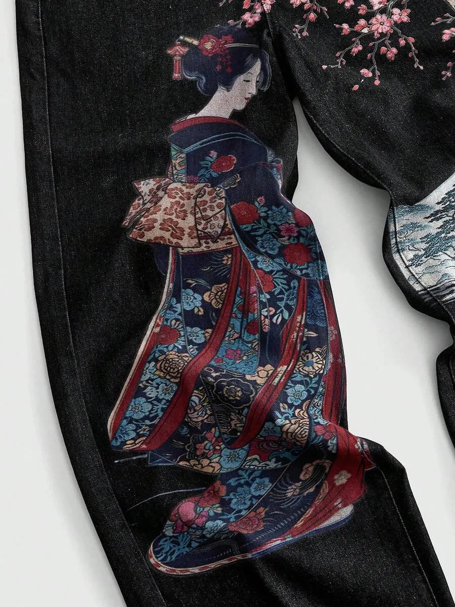 Sakura Heritage Wide-Leg Jeans